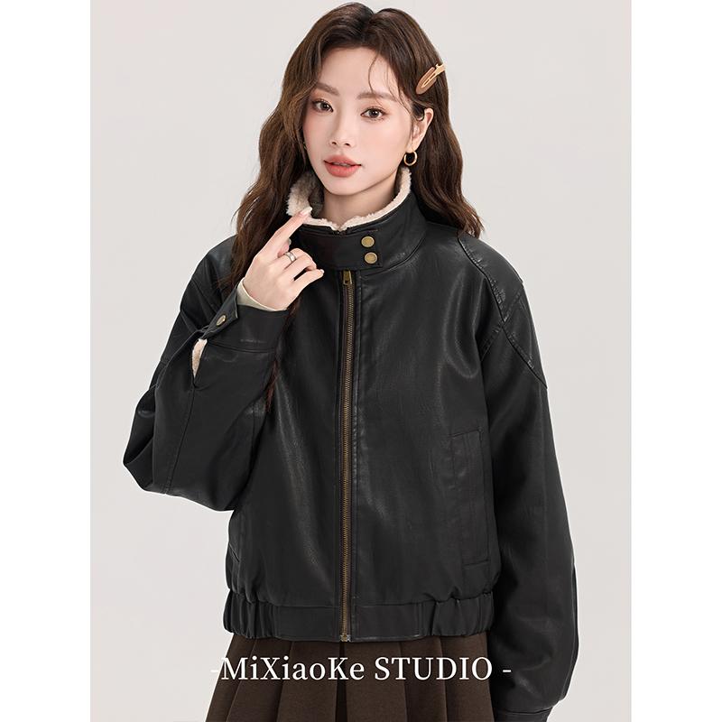 Other Jackets Jumpers - ジャケット コート アウター レディース おしゃれ ファッション アメリカン レトロ ショート レザージャケット 秋冬 ゆったり 長袖 スタイリッシュ