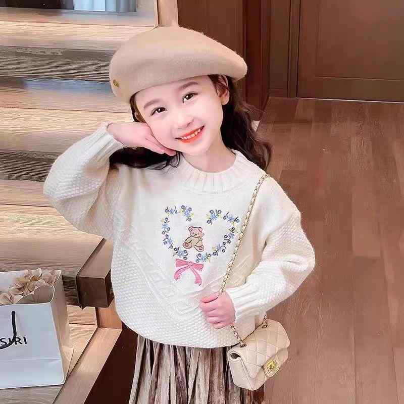 セーター プルオーバー 子供服 キッズ 女の子 トップス ニット カジュアル レトロ 秋冬 冬 かわいい ベビー 赤ちゃん