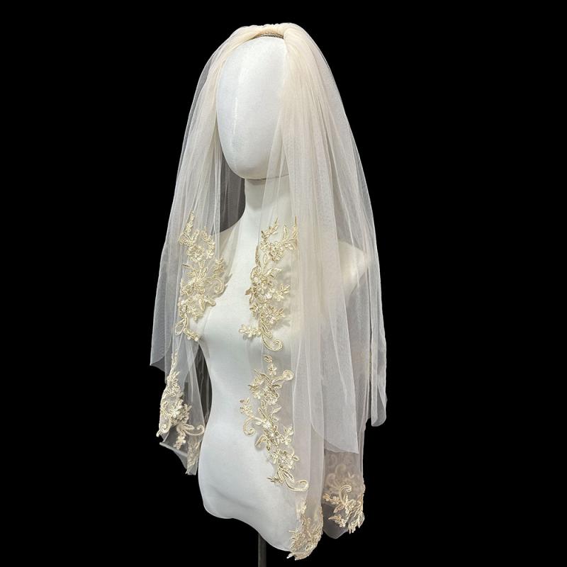 ウェディングベール ブライダル 結婚式 エレガント プリンセス 花嫁 メイン ドレス ライトシャンパンカ..