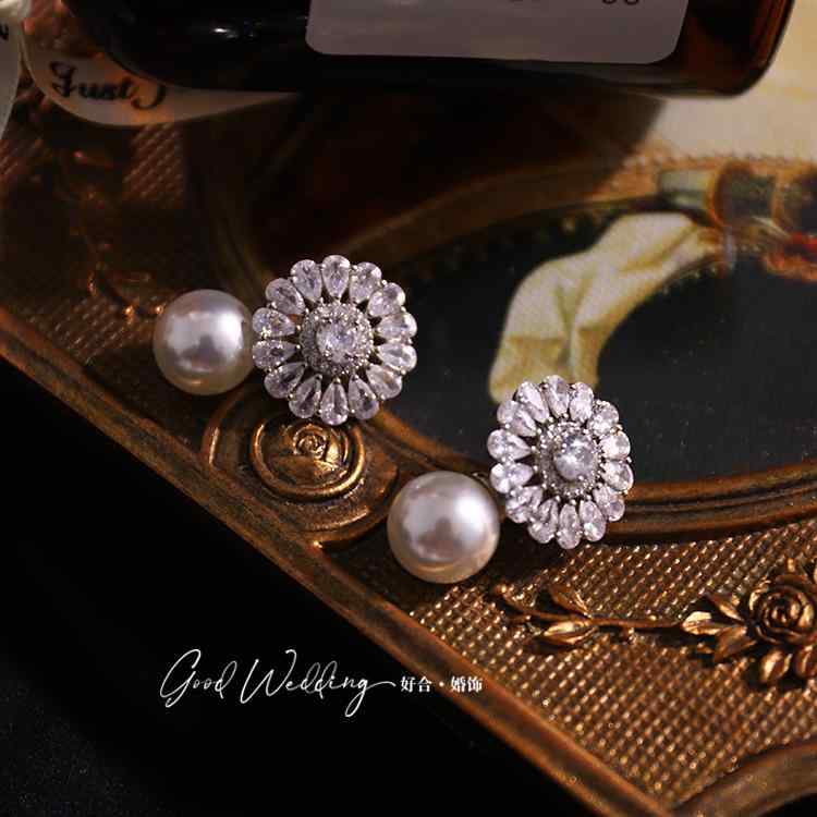 レディース アクセサリー スイート パール ストーン スパークリング ピアス ブライダル ピアス 写真映え パーティー ピアス ウェディングアクセサリー