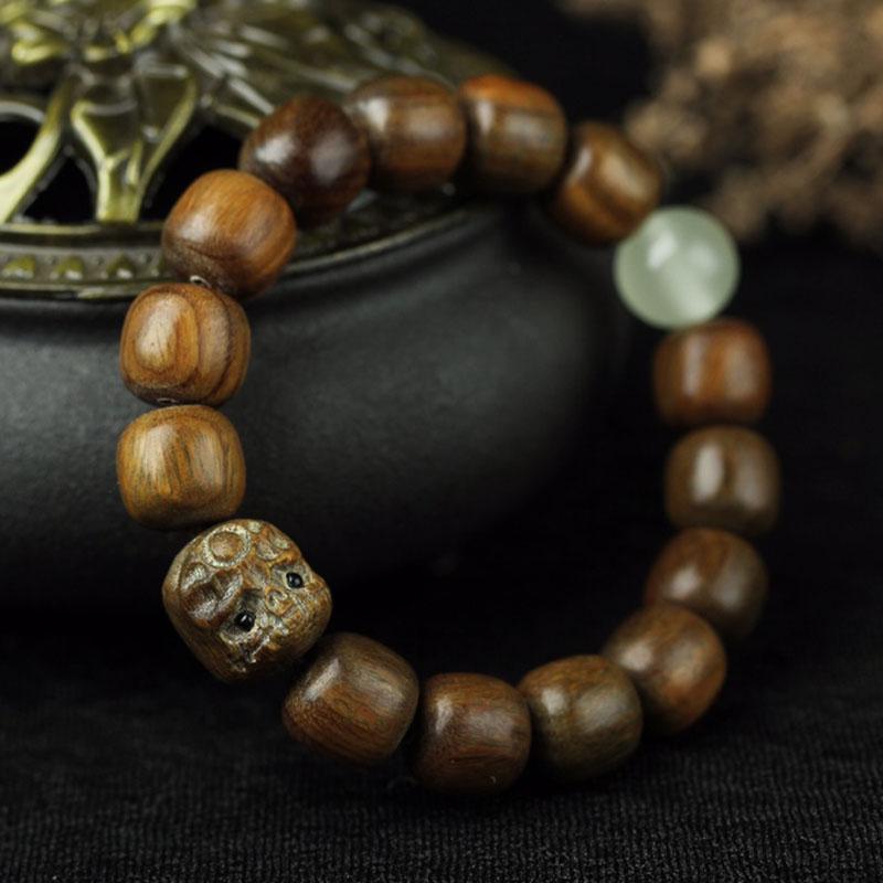 数珠 アルゼンチン産 緑白檀 古形 ビーズブレスレット ワンポイント アクセサリー ファッション 素材 ..