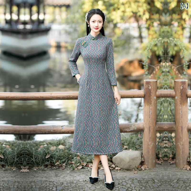 ドレス チャイナ コスプレ パフォーマンス 撮影 衣装 レディース 小柄 3333 長袖 冬服 洋風 厚手 暖かい 普段 大きいサイズ