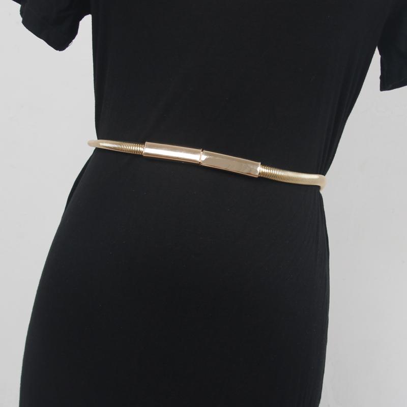 ドレス レディース ベルト おしゃれ ファッション バックルタイプ 金属 弾性 ベルト 装飾 ウエスト チェーン スプリング チェーン ガードル