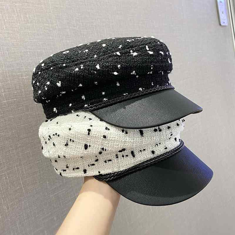 帽子 秋冬 韓国 ベレー帽 レディース ファッション 小顔効果 短いつば フラットトップ カジュアル おし..