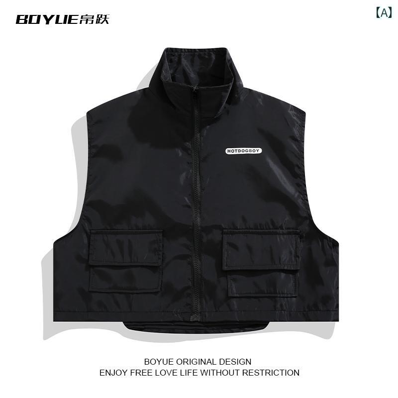 メンズ 夏 ファッション 和風 機能 ハーフ 丈 タクティカルベスト トップス ストリート ベスト チョッキ