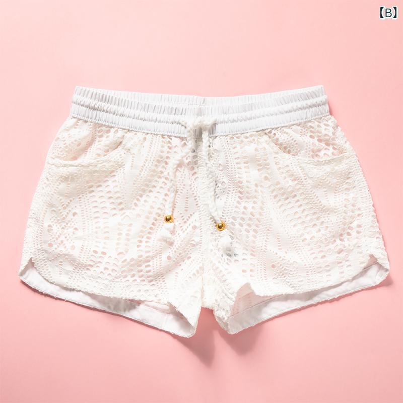 レディース パンツ ビーチ 海パン 水着 プール サーフィン 海水浴 女性 ショーツ 美しい レース 海辺 休暇 旅行 温泉 速乾 伸縮性 女性用