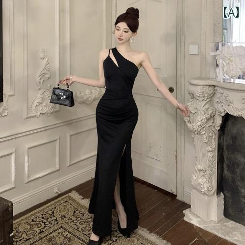 レディース レディース ドレス パーティー フォーマル シック エレガント 豪華感 クラブ ラウンジ 衣装 華やか セクシー スリット スタイリッシュ タイト