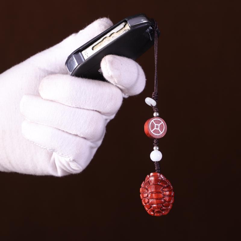 ペンダント 中国風 アクセサリー レトロ ローズウッド 携帯電話 チェーン キー チェーン ギフト ストラップ バッグ ジュエリー ハンドル ピース