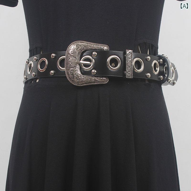 ベルト アクセサリー ブラック ホワイト 革 ヴィンテージ風感 コーディネート ウエスト ファッション ユニセックス おしゃれ コーディネート