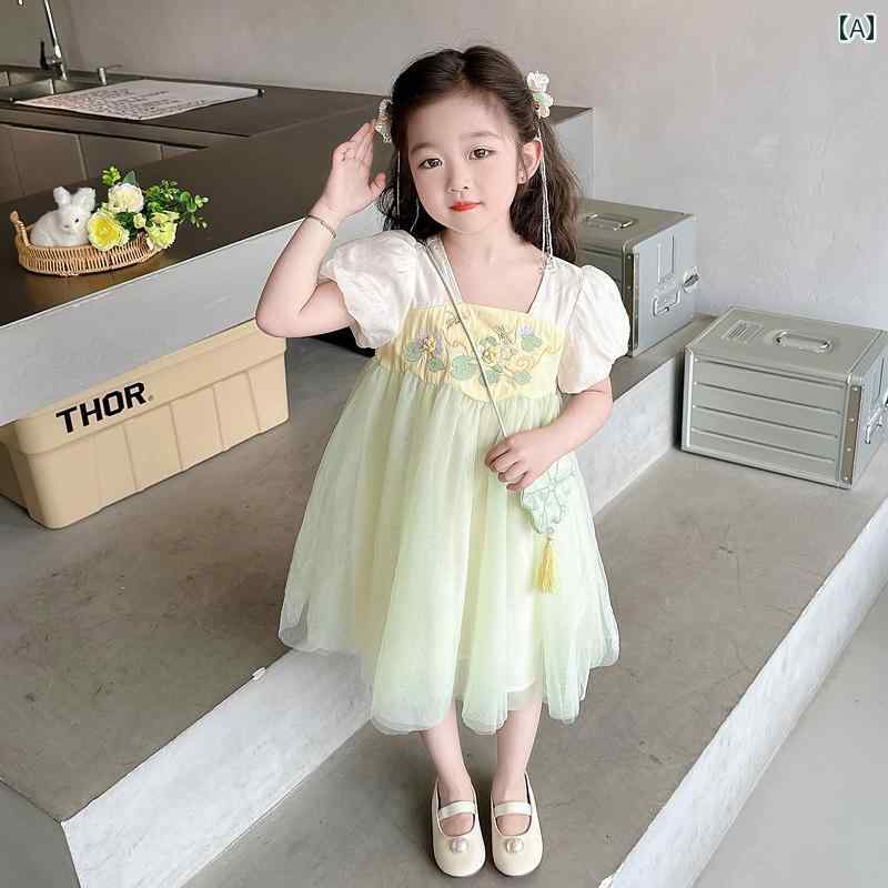 Cute summer skirts for boys, traditional clothing, matching outfits for sisters, cosplay, photo shoots, Korean traditional clothing, short sleeves, retro style.