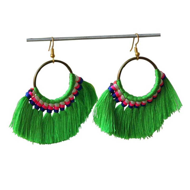 ファッション ピアス 民芸品 アクセサリー タッセル 装飾品 ユニーク エスニック 手織り 雑貨 小物 ア..