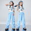 子供服 女の子 Tシャツ へそ出し パンツ コスチューム バンド ダンス ヒップホップ ストリート系 パフ..
