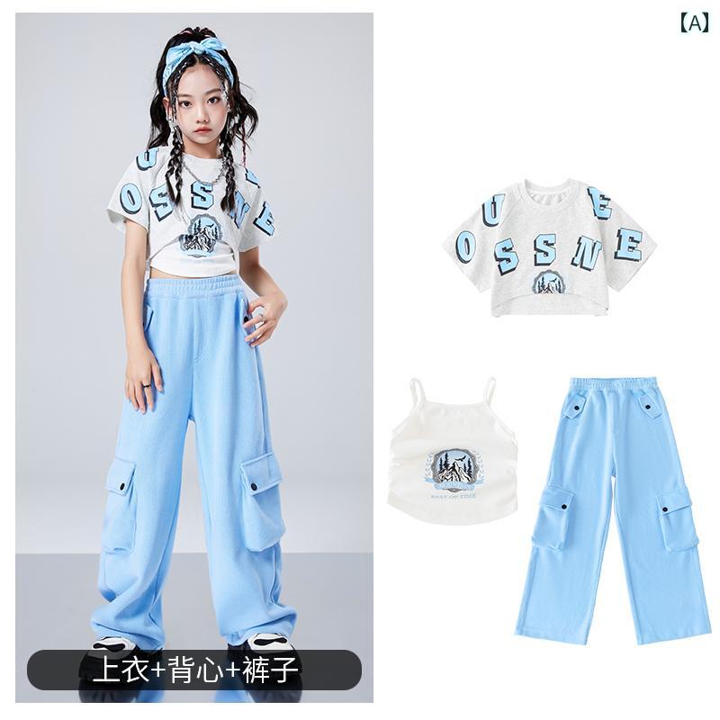 子供服 女の子 Tシャツ へそ出し パンツ コスチューム バンド ダンス ヒップホップ...