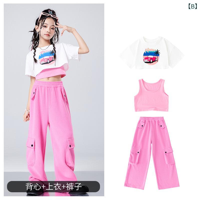 子供服 女の子 Tシャツ へそ出し パンツ コスチューム バンド ダンス ヒップホップ...