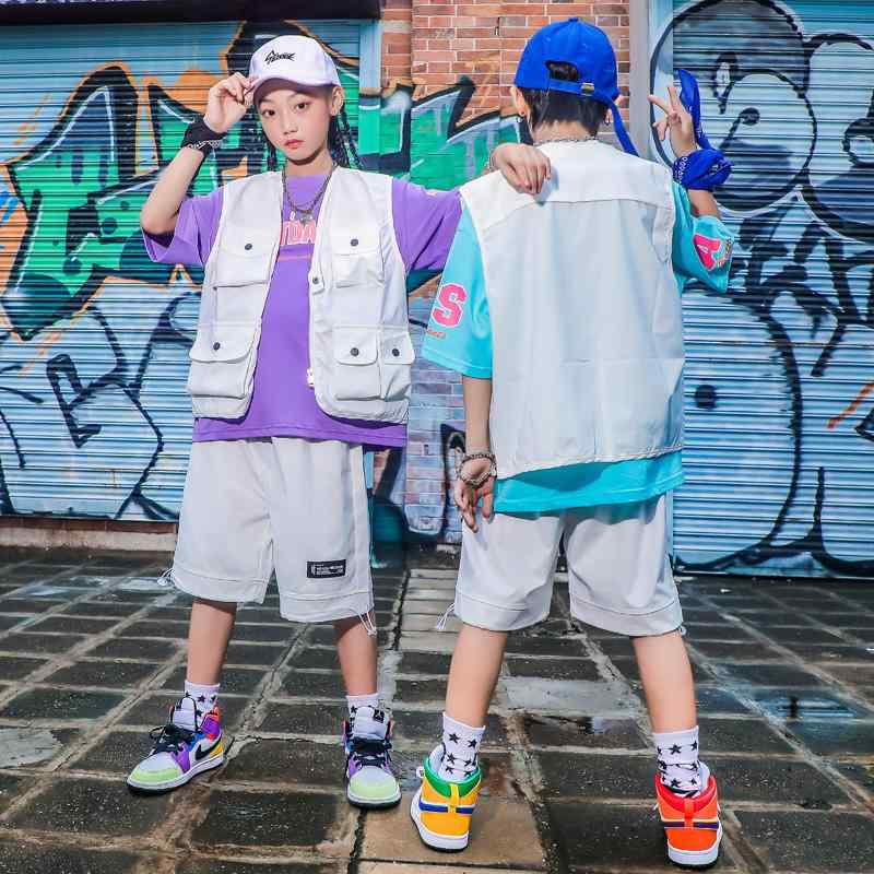 キッズ ストリート ファッション セットアップ 子供服 ヒップ ホップ クール ダン...