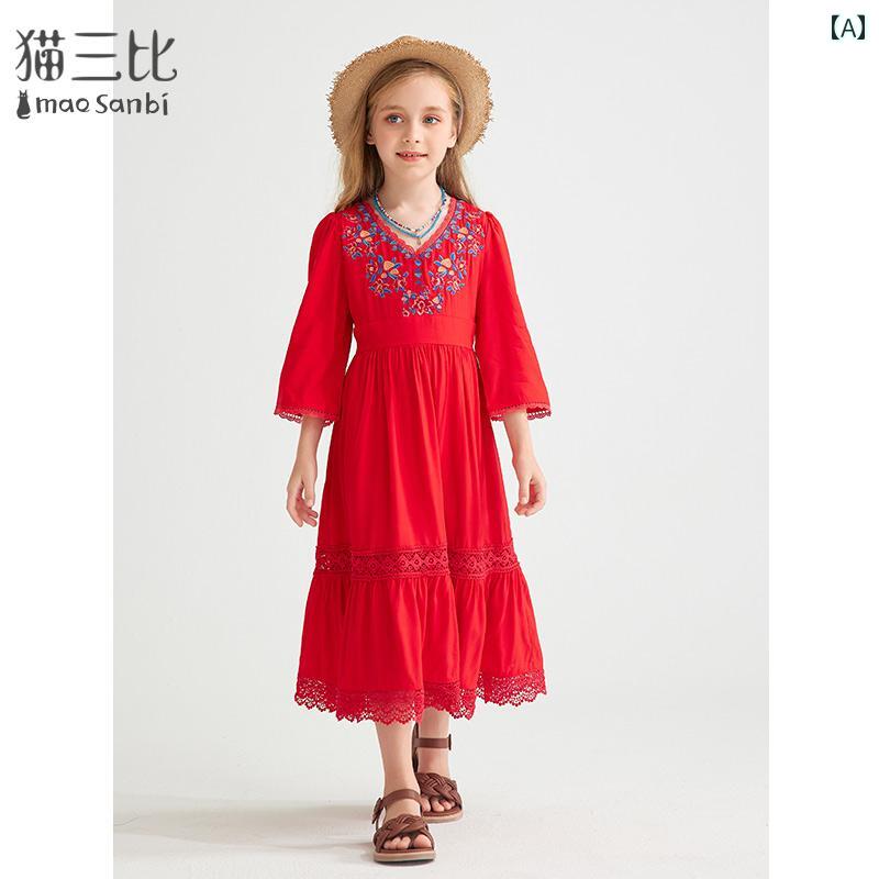 レディース ファッション 母娘 ペアルック 親子 お揃い コーデ 女の子 ボヘミアン 夏 リゾート 旅行 家族 写真 スカート ドレス カジュアル