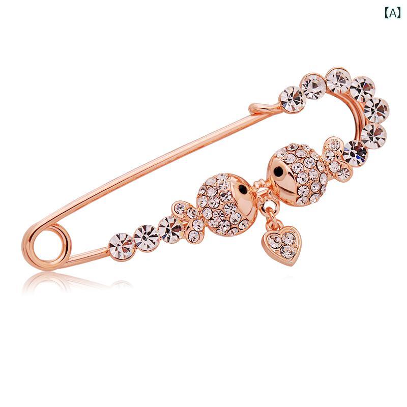 ジャケット ブローチ レディース おしゃれ 入学式 セレモニー シンプル 魚 韓国 セーター スーツ ピン ..