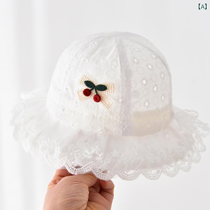 セキュアデポのベビー ファッション 帽子 バケットハット 日よけ ひさし帽 小物 柄 柔らかい さくらんぼ 衣料品 頭 ヘッド 保護 かわいい 幼児 赤ちゃん 装飾 春秋 屋外 外出 レジャー キッズ｜アングル2
