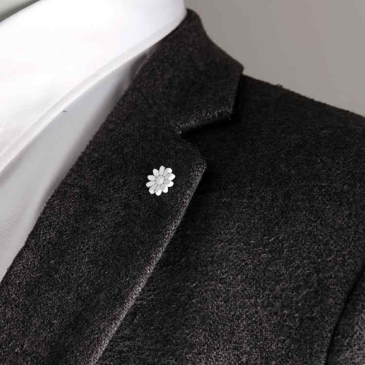 ピン スーツ ブローチ シンプル 小さめ 雪 結晶 メンズ 襟 ボタン ピンバッジ コサージュ アクセサリー