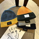ニット帽 カラー ブロック 文字 ラベル ウール 帽子 レディース 秋冬 韓国 ファッション ニット 帽子 メンズ ストリート クール ハット メンズ レディー...