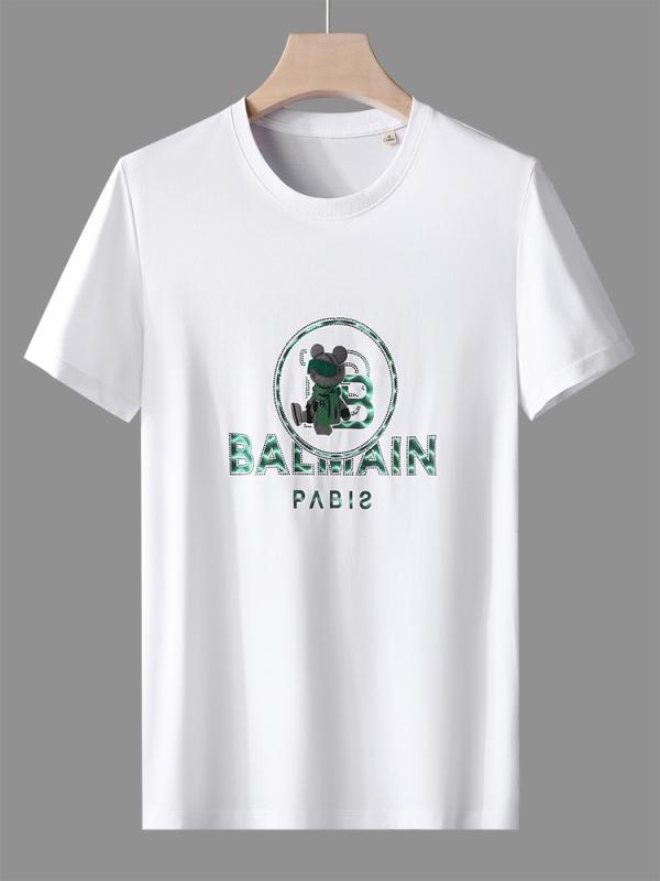 Tシャツ メンズ カジュアル シャツ おしゃれ ラウンドネック 半袖 夏 文字プリント スリムフィット 大きめサイズ 半袖 ボトムス かわいい くま