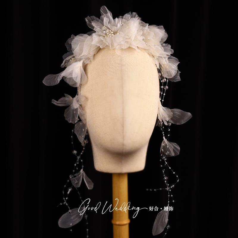 ヘアアクセサリー エレガント ナチュラル ブライダル ウェディング ビーズ 頭飾り 撮影 フラワー メルヘン クラシカル レディース 結婚式 ファッション