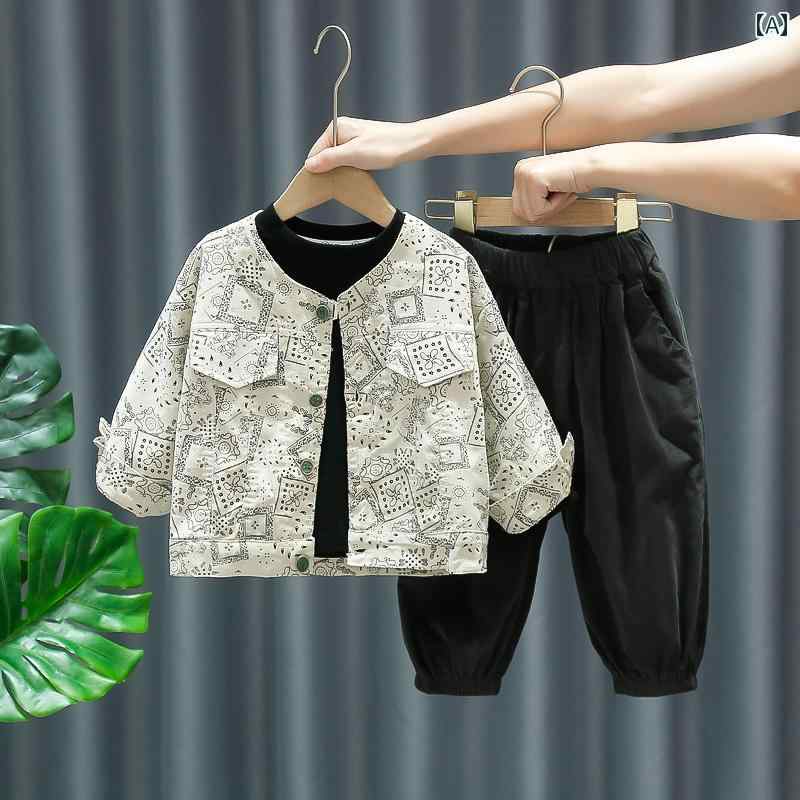 ジャケット 子供服 かわいい セットアップ 男の子 春秋 スーツ 子供 秋 ボーイ ファッション ベビー 3 点 セット