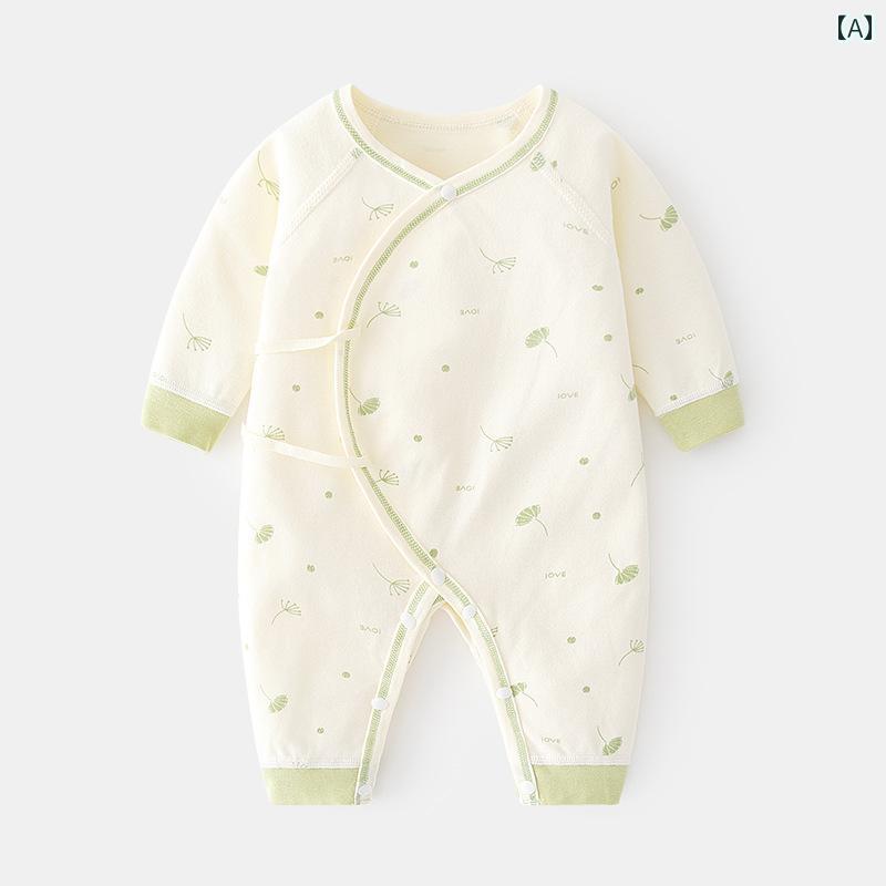 Coverall - ロンパース ベビー服 カバーオール ジャンプ スーツ 新生児 ワンピース シームレス 春秋 綿 新生児 オールインワン クロール 服 男の子 女の子 下着