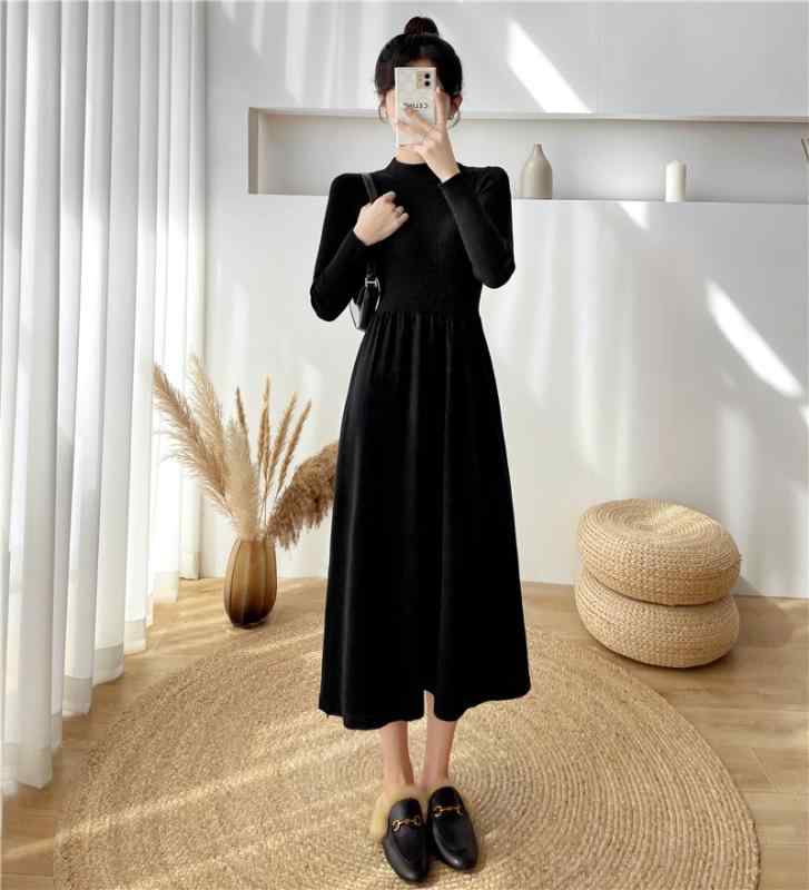 ワンピース 秋冬 レディース スリム セーター ドレス 膝上 インナーウェア コート 丈 ニット ファッション