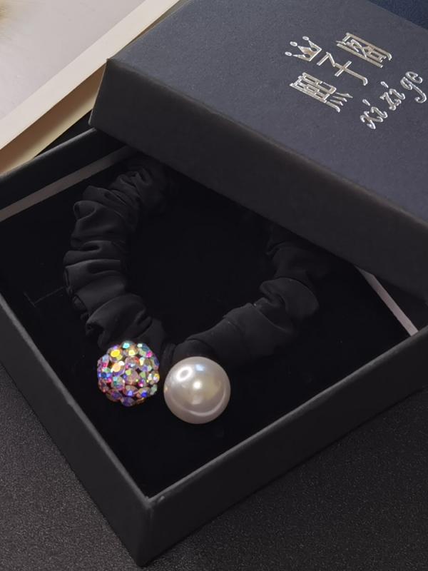 ヘアゴム 髪留め 髪飾め髪 ヘアアクセサリー ラインストーン ラインストーン おしゃれ 簡単 上品 ガー..