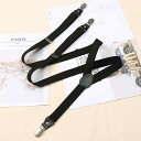 サスペンダー 英国 ファッション pu レザー レトロ カジュアル クリップ 大人 ユニセックス 滑りにくい ベルト パンツ ショルダーストラップ