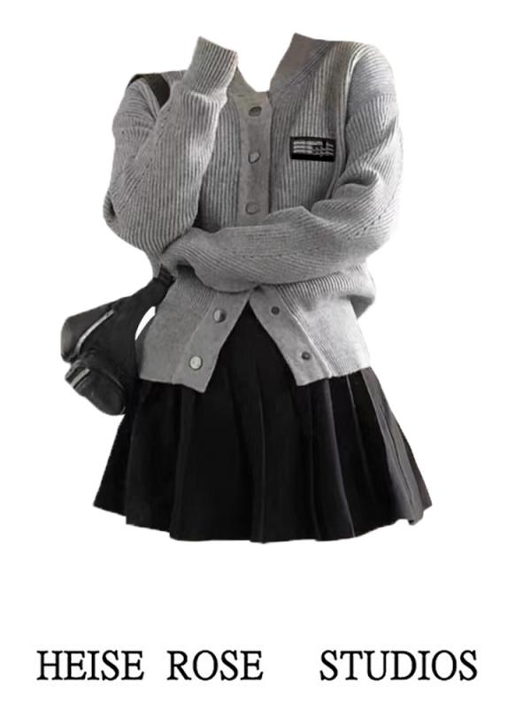 トップス ジャケット レディース セーター ガーリー 大人かわいい レトロ スリム ショート セーター 女性 カレッジ ニットカーディガン カジュアル 長袖 春秋