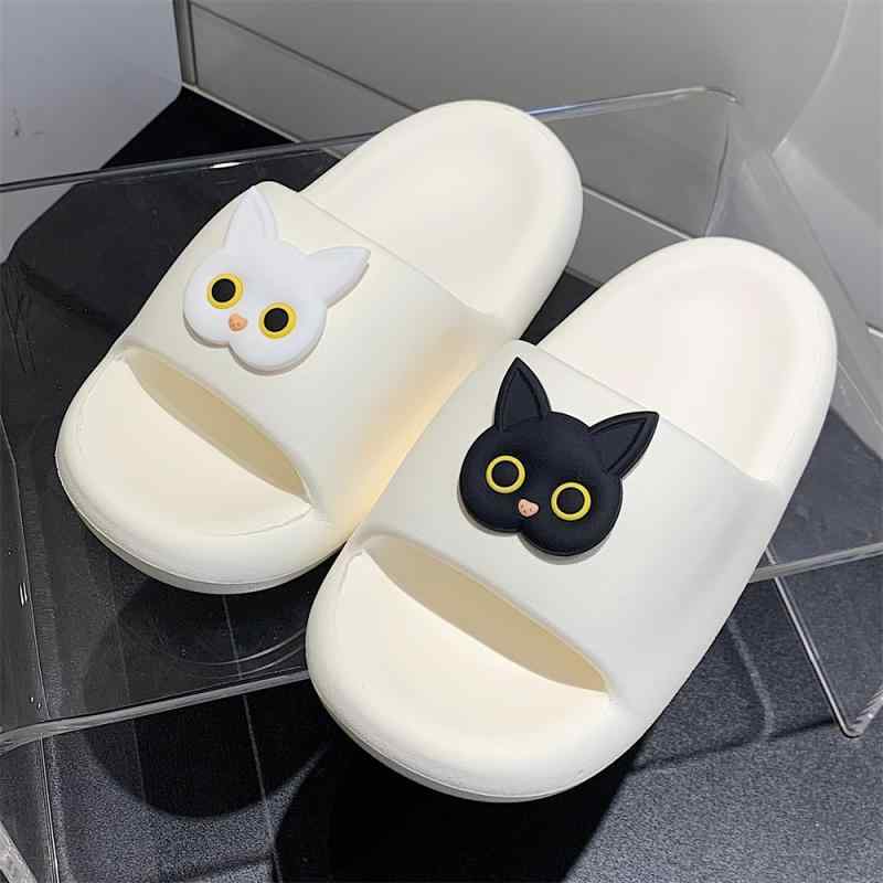 スリッパ 滑りにくい ホーム バスルーム 入浴 スリッパ レディース クール 黒 白 子猫 スリッパ 夏 低..