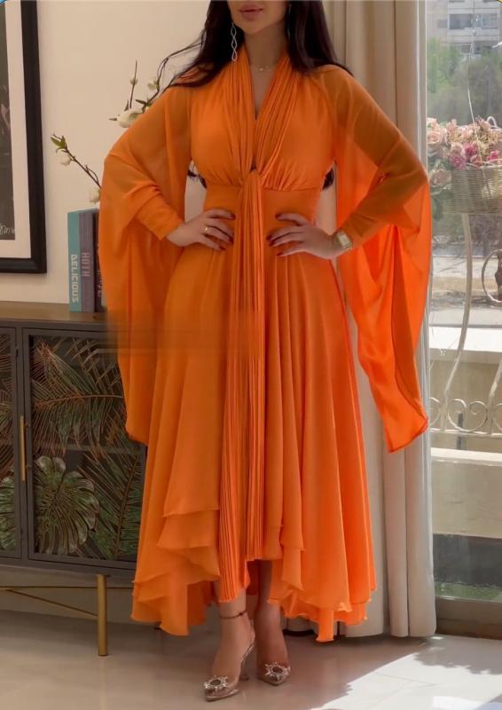 レディース アメリカ ロング スカート 通勤 無地 スカーフ プリーツ ドレス 魅惑 シンプル 華やか イベント パーティー シフォン