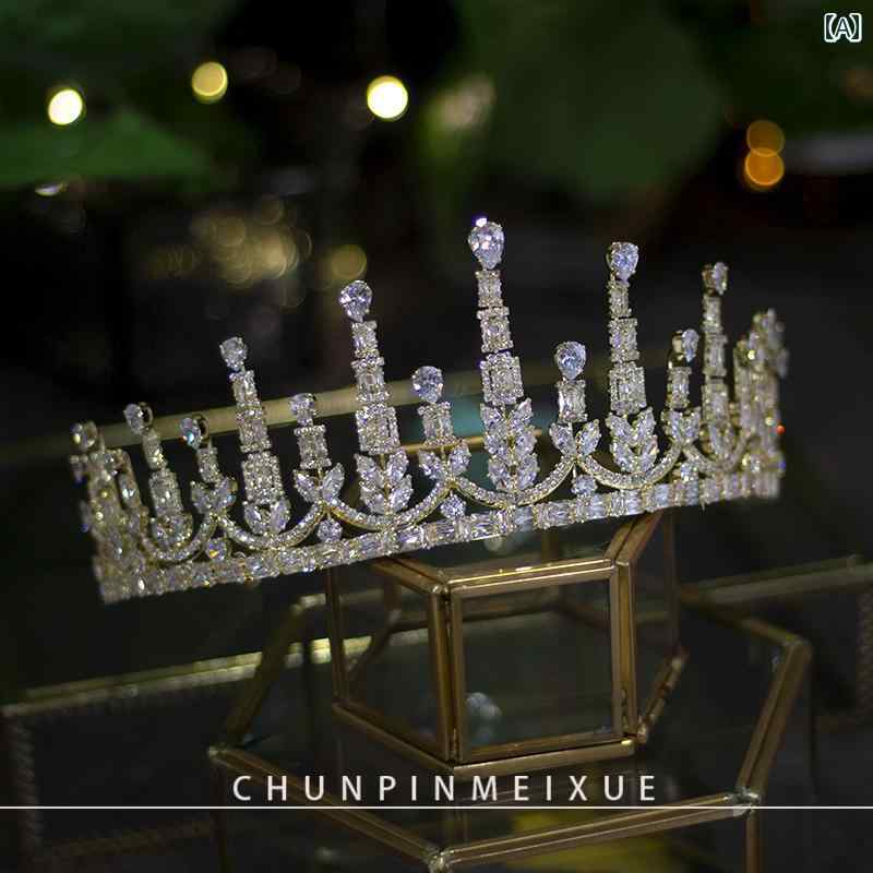 ティアラ クラウン 豪華感 ブライダル 誕生日 パーティー キラキラ ヘア アクセサリー ウェディング 大人式 上品