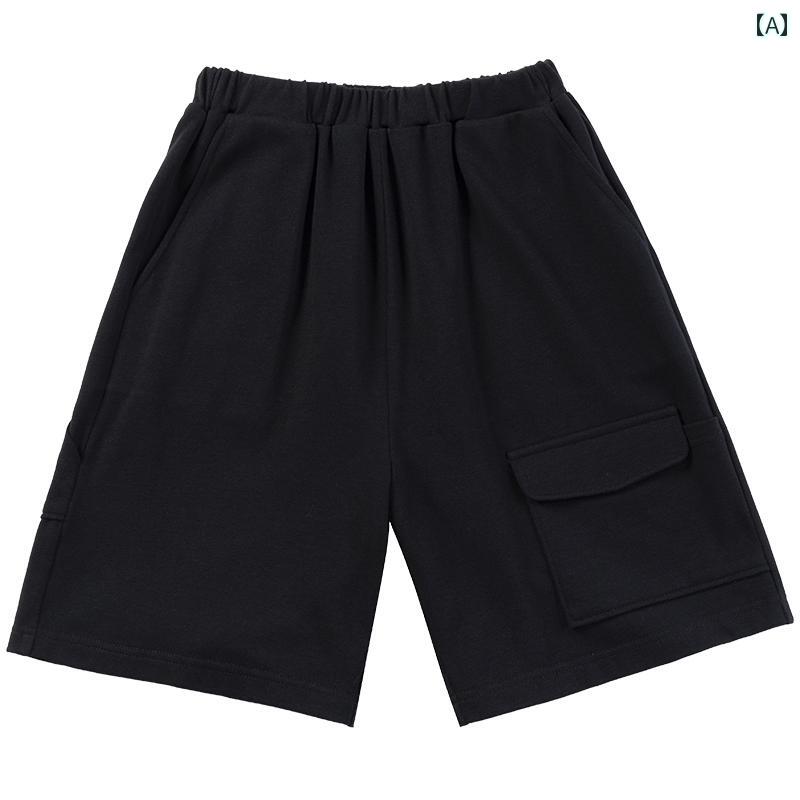 パンツ ハーフパンツ キッズ 子供服 夏 肌に優しい 通気性 クラウド ベルベット 黒 親子 スポーツ カジ..