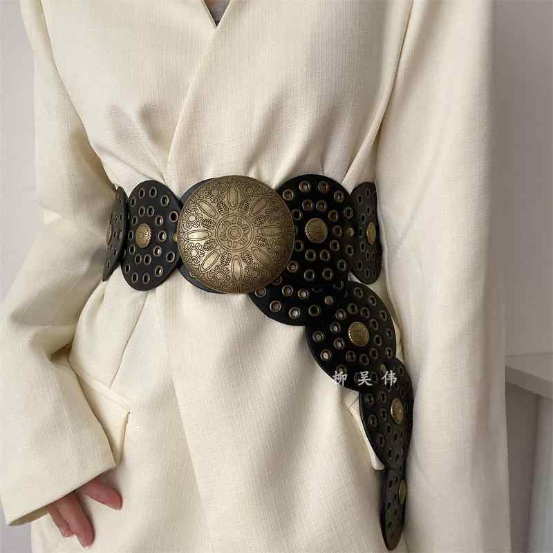 Rakuten - スカート ベルト アメリカ レトロ パンク ベルト ウエスト ワイド フレンチ ガードル 女性用