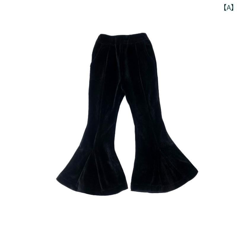 パンツ キッズ ファッション 女の子 ベルベット 冬 スタイル 子供 韓国 スタイル ワンピース ベルベッ..