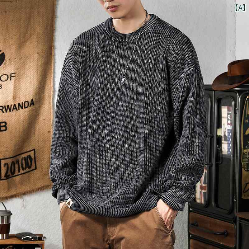 セキュアデポのメンズ 長袖 ラウンドネック プルオーバー スウェット トレーナー ロングTシャツ セーター カジュアル おしゃれ シンプル ストリート 普段着 旅行イベント 趣味 フェス ダンス パフォーマンス 衣装 アウトドア レジャー｜アングル2