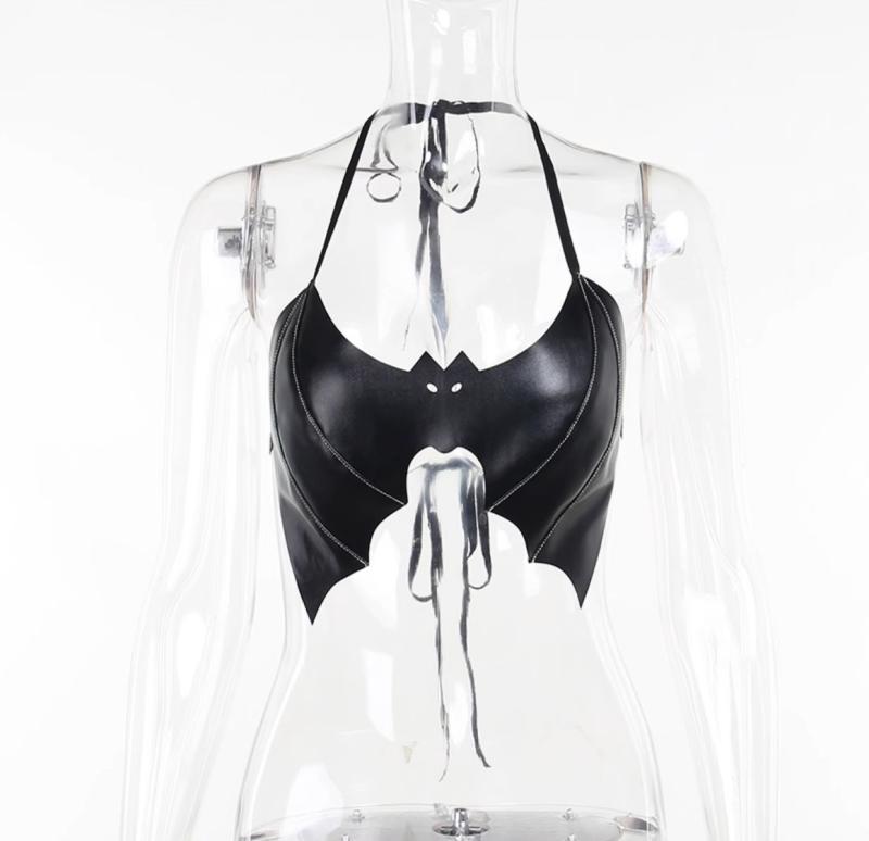 ゴシック 衣装 パンク トップス ホルターネック コウモリ コスプレ 衣装 セクシー レディース 個性 露出多め ファッション イベント