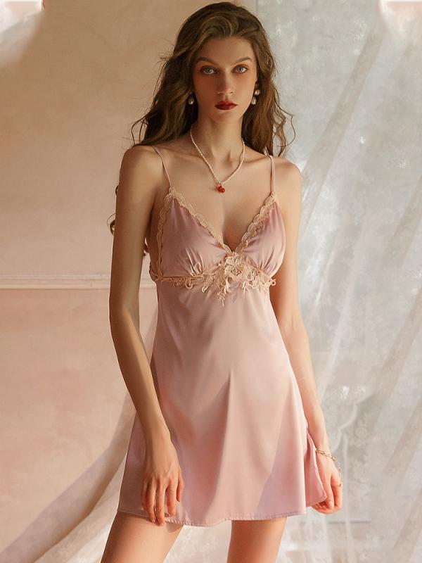 レディース レース フリル シフォン キャミワンピース ブラトップ型 ドレス 背中見せ 上品 セクシー ランジェリー ルーム ナイト ホームウェア お家 デート お泊り リラックス 女子会 夜 映え 美シルエット
