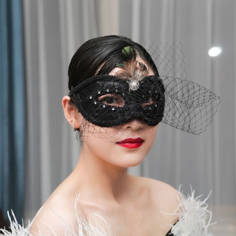 ベネチアンマスク 仮面 マスク アイマスク ムマスク コスプレ 仮装 衣装 変装 覆面 装飾品 ファッション小物 アイテム パーティー ステージ ベール 仮面舞踏会 パフォーマンス(3)