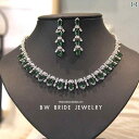 ブライダル ウェディング ネックレス イヤリング セット ピアス 耳飾り ジルコニア ディナー パーティー アクセサリー 蜂 ドレス ウィンドウ ディスプレイ カラー ストーン 人工宝石