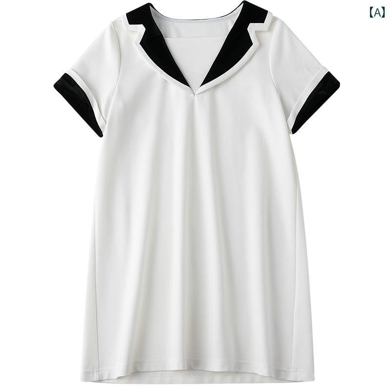 スカート ドレス ワンピース キッズ かわいい ナチュラル 子供服 春夏 黒白 コントラスト ポロ 子供 ゴ..