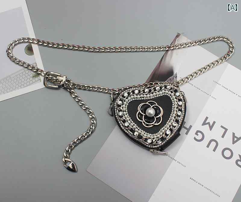 バッグ ファッション アクセサリー 鞄 ポーチ ミニサイズ レディース テクスチャ ブラック ハート クロ..