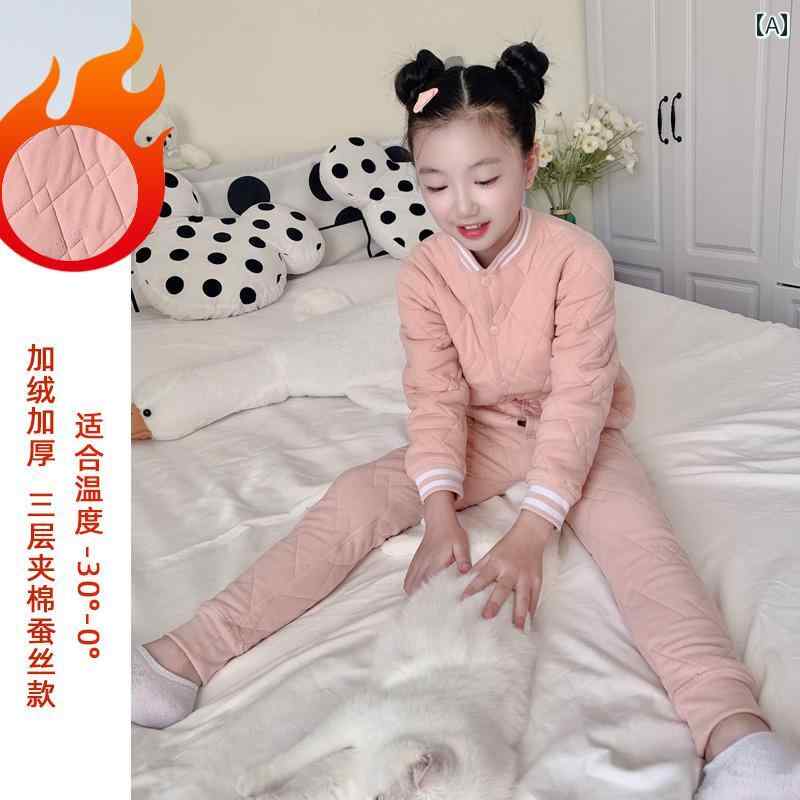 Occidental Goods - パンツ 女の子 子供用 防寒 服 スーツ ガールズ 年長児用 厚手 ドイツ製 ベルベット 三層 キルティング 服 小学生用 綿 学校 制服 アーティファクト
