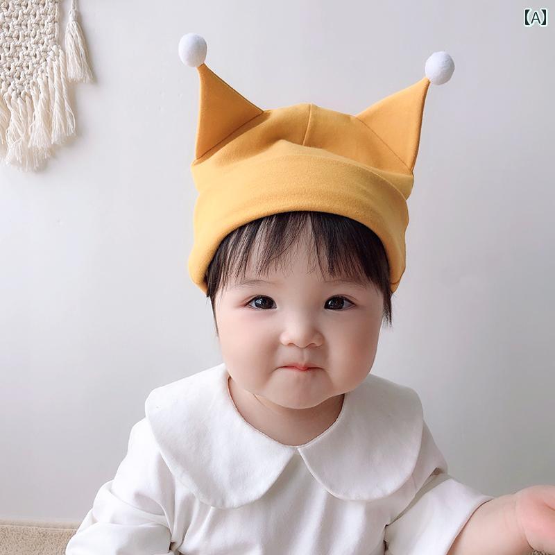 ベビー 帽子 秋冬 幼児 ウール キャップ 新生児 かわいい んがり シンプル ボール フード 綿 赤ちゃん