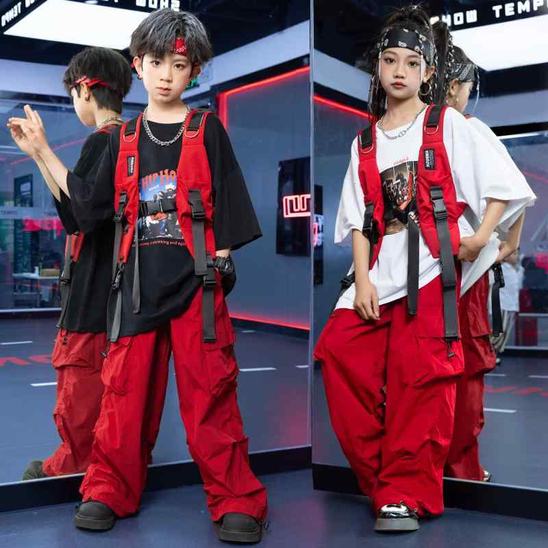子供服 女の子 男の子 Tシャツ ベスト パンツ コスチューム バンド ダンス ヒップホップ ストリート系 パフォーマンス 衣装 クール かっこいい キッズ