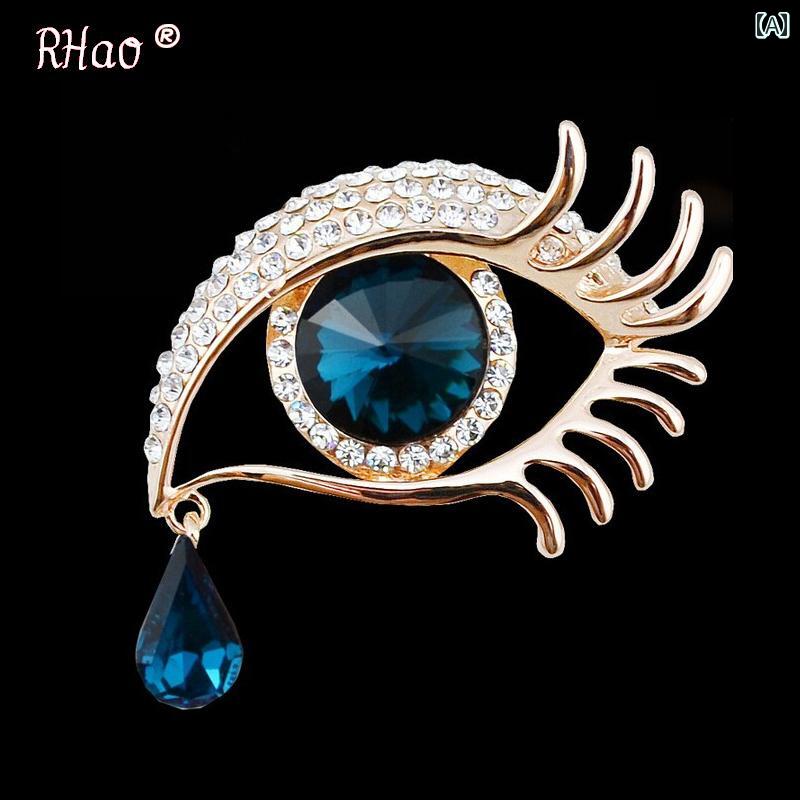 アクセサリー スカーフ バックル おしゃれ アメリカ 青い目 長い まつ毛 ブローチ 女性用 コート カーディガン ピン ショール 天使涙