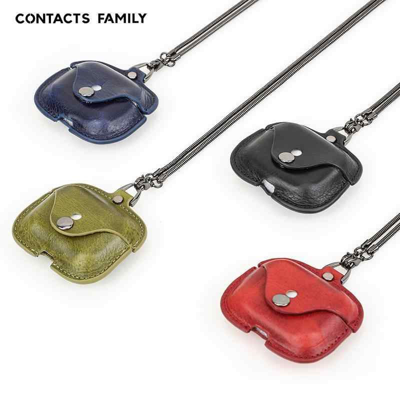 airpods pro 保護カバー 革 牛革 レザー ハンギング ネック ロープ イヤホンケース アクセサリーケース ヘッドホンケース